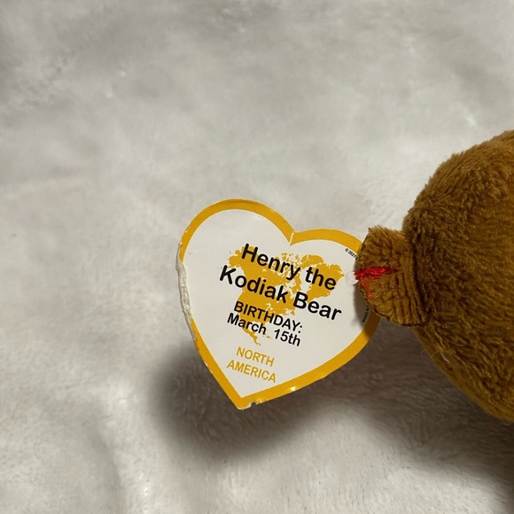 2021 Mcdonalds Ty Teenie Beanie Boos Henry The Kodiak Bear 3" tall plush W/Tags - Picture 7 of 7